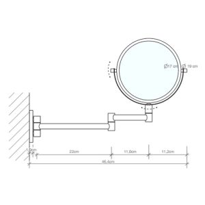 Decor Walther 0110960 SPT33 magnifying mirror 1x and 5x matt black