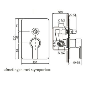 HSK Dusche & Co! 1180039 Einbau Bad-/Duscharmatur Softcube mit Umsteller (2 Abgänge) chrom (Outlet)