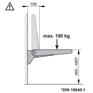 Keuco Collection Plan 14983170038 Klappsitz Aluminium lackiert/ Lichtgrau (RAL 7035)