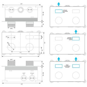 Brauer Carving 5-CE-205 thermostatic concealed rain shower with push buttons SET 70 chrome