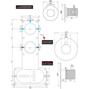 BrauerCarving 5-S-113 thermostatic flush-mounted rain shower SET 17 matte black