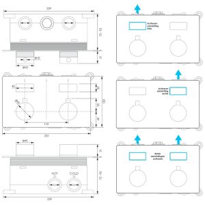 Brauer Badewannenarmatur Edition 5-GG-208 Thermostat-Unterputz mit Drucktasten SET 03 gold gebürstet PVD
