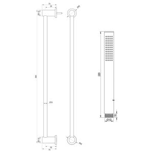 Brauer Edition 5-NG-044-1 surface-mounted shower thermostatic valve SET 01 stainless steel brushed PVD