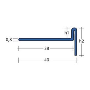 Blanke Aqua Keil 7542840110L afschotprofiel douchevloer 980x11x24 links RVS verchroomd