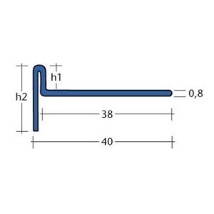 Blanke Aqua Keil 7552840110R afschotprofiel douchevloer 1480x11x32 rechts RVS verchroomd