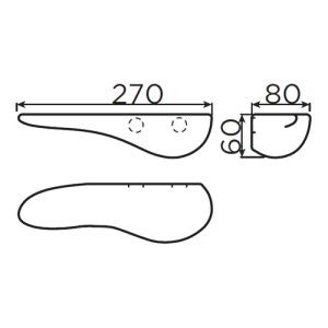 Clou Cliff CL0900004 Ablag 270mm Keramik weiß