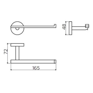 Clou Toilettenpapierhalter Flach CL090203021 ohne Klappe mattschwarz