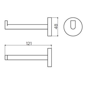 Clou Flach CL090203121 Toilettenpapierhalter ohne Klappe mattschwarz