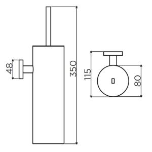 Clou Flat CL090204120 toilet brush holder wall matte white