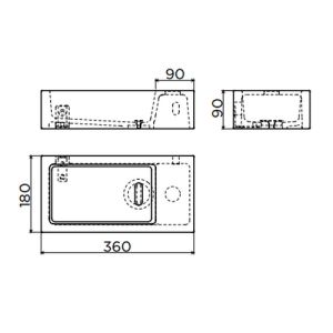 Clou Flush 3 CL031303102 aluite fountain 36cm white (with towel holder chrome)
