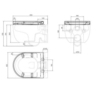 Clou Hängematte CL0406040 WC-Sitze mit Deckel weiß