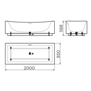 Clou Hammock CL0560010 vrijstaand bad 200x85 acryl wit