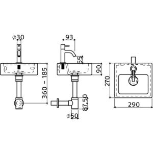 Clou InBe IB0303099 InBe set 1, fonteinset wit keramiek/ chroom