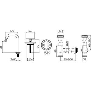 Clou Kaldur CL060509921 set tbv (New)Flush / First fountains - fountain tap (right-hand version), siphon and drain plug, matte black