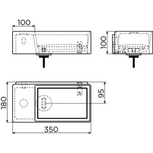 Clou New Flush 3 CL031343202 fountain 35x18cm with flat drain plate aluite matte white