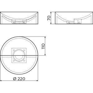 Clou Vale CL0330164 fontein 22cm zonder kranenbank mat zwart keramiek