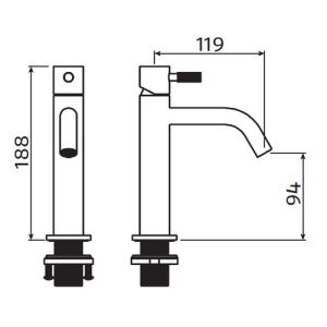 Clou Xo CL061401329 type 13 basin mixer chrome