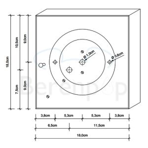 Decor Walther 0218700 CUT 18 N LED wand- plafondlamp 18x18cm chroom