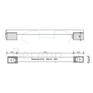 Decor Walther 0302460 OMEGA 20 wandlamp 30,5/50,5/100,5x4,5cm mat zwart