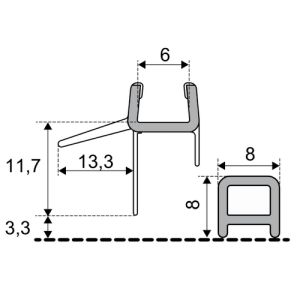 Duka GUMF074-1 afdichtprofiel 100cm transparant, 6mm