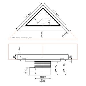 Easy Drain Aqua Jewels Delta AJDEZT doucheput 20x20cm zijuitloop
