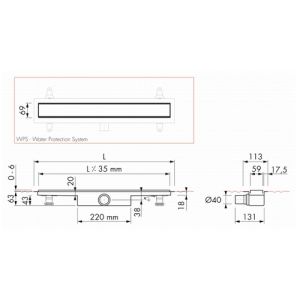 Easy Drain Compact 30 Modulo Stone EDM1NAT80030 douchegoot 80cm zijuitloop