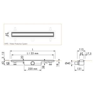 Easy Drain Compact 30 TAF Low EDM1TAFLT70030 douchegoot 70cm zijuitloop