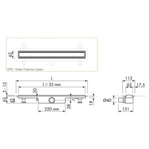 Easy Drain Compact 30 TAF Low EDM1TAFLZ80030 douchegoot 80cm zijuitloop