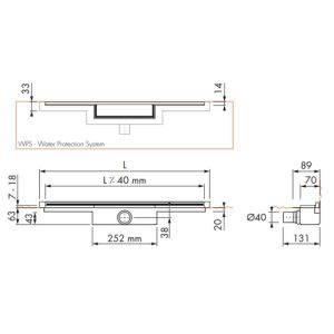 Easy Drain M-line MLINE120030 douchegoot 120cm zijuitloop