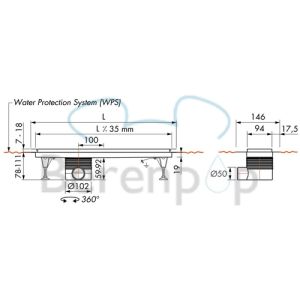 Easy Drain Multi TAF EDMTAF800 shower channel 80X15cm (OUTLET)