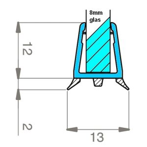 Exa-Lent Universal DS441008 clear sealing profile 100cm - 8mm