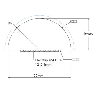 Exa-Lent Universal DS58100 sill profile 100cm, 10mm high, with adhesive strip, transparent