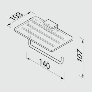 Geesa AIM 91842402 toiletrolhouder met planchet chroom