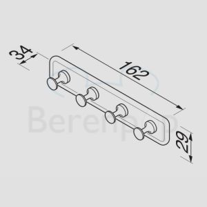 Geesa Hotel 5281 multihaak met 4 haken chroom (OUTLET)