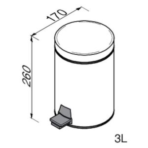 Geesa Hotel 9163406 pedaalemmer 3 liter mat zwart
