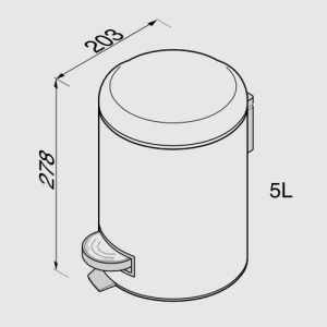Geesa Hotel 91645 pedaalemmer 5 liter RVS gepolijst