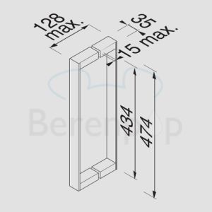 Geesa Modern Art 35630245 douchedeurgreep 45cm dubbel chroom (OUTLET)