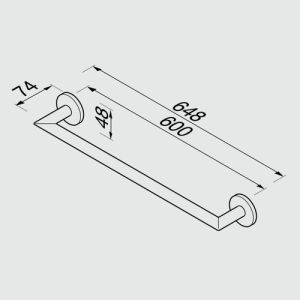 Geesa Nemox Black 9165070660 Wandhandtuchhalter 60cm mattschwarz