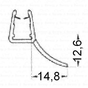 HSK Kienle E87072-4 Schleppprofildichtung, F1 lang, 12,6mm, 200cm, 8mm *nicht mehr lieferbar*