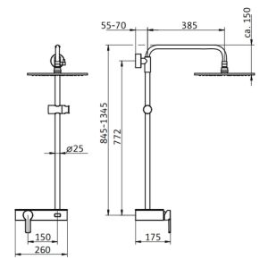 HSK AquaSwitch RS 200 Mix rond 1001800 showerset met mengkraan chroom