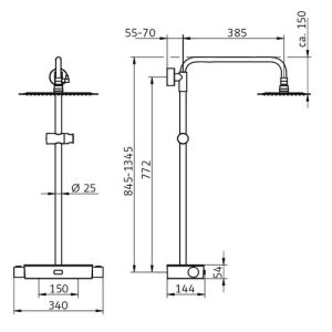 HSK AquaSwitch Softcube 1001980 showerset met thermostaat chroom