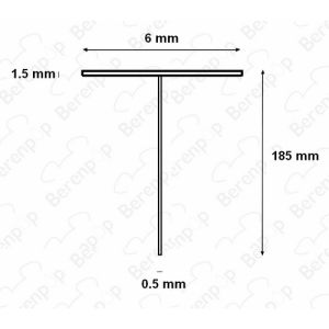 HSK E100067-185-15 inschuifrubber voor doucheprofiel 150cm lengte - 18,5mm hoog