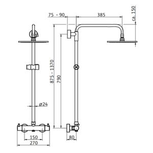 HSK RS 200 1006600 showerset met thermostaat chroom