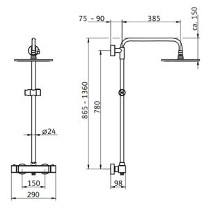 HSK RS 500 1005500 showerset met thermostaat chroom