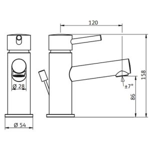HSK Shower & Co! 1100031 basin tap round chrome