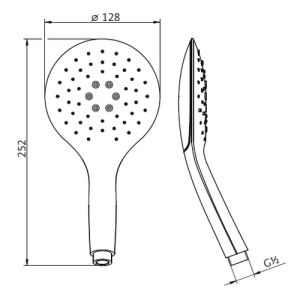 HSK Shower & Co! 1100069 design handdouche AquaSwitch rond met doucheslang chroom