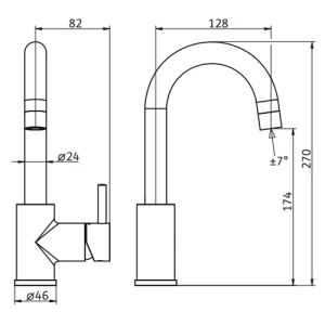 HSK Shower & Co! 1100102 basin tap round chrome