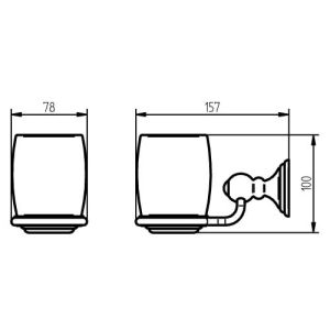Haceka Allure 1208436 glashouder porselein/ RVS geborsteld