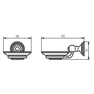 Haceka Allure 1208481 soap holder with insert porcelain/ stainless steel brushed