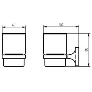 Haceka Aspen 1111994 Zahnputzbecherhalter klarglas/ chrom